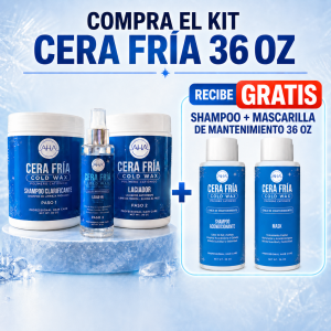 AHA Cera Fria Kit laciante 36 Oz + Shampoo y Mascarilla de 36 oz DE REGALO!!