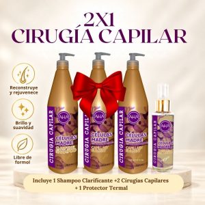 2x1 Cirugía Capilar Kit Laciante Células madre 3 Pz AHA 33 oz